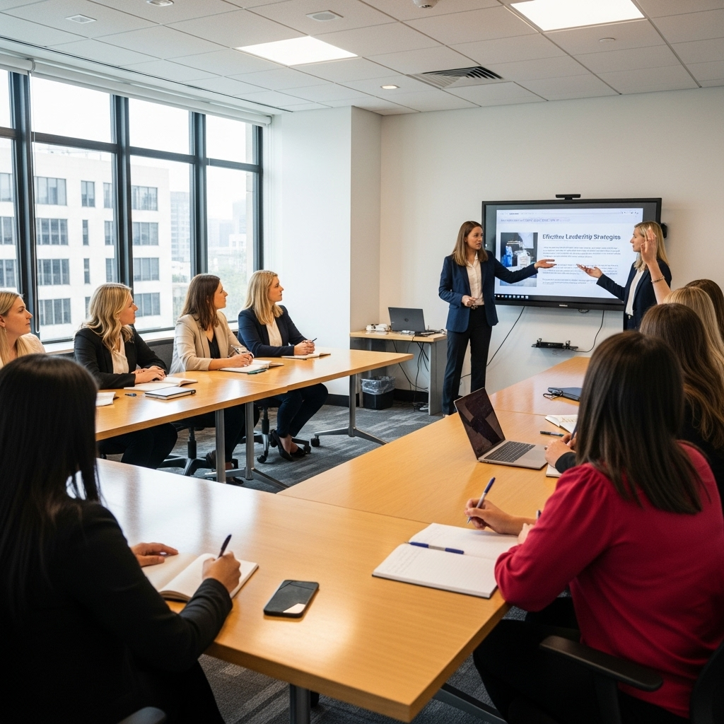 women in leadership training class