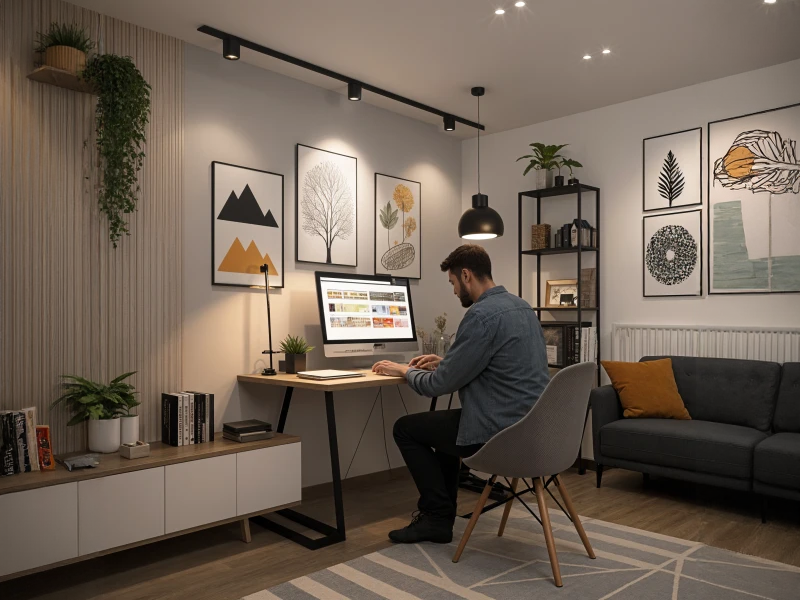 Branding Services - Graphic designer creating brand identity logo design color palette typography on computer screen in modern creative studio