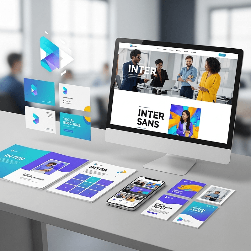 Technology SaaS design portfolio - Modern software company branding tech startup marketing materials innovative design