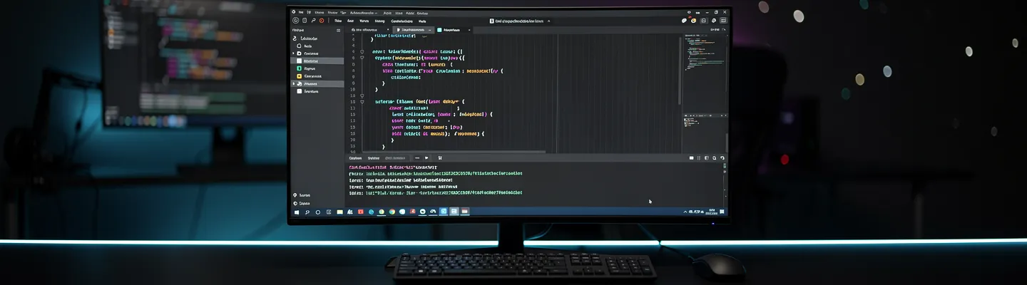 Cursor IDE with terminal panel showing code editor in modern workspace