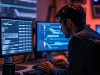 Frustrated developer with complex workflow