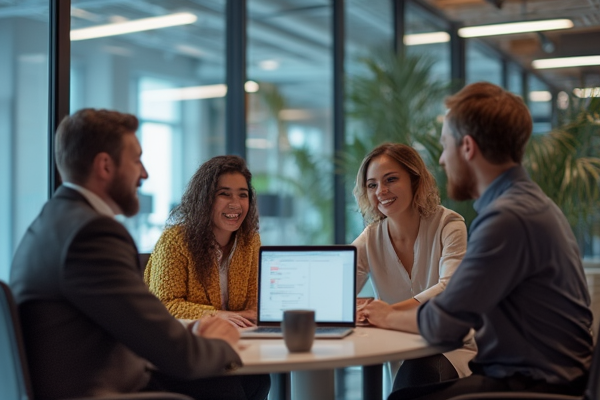 Modern office team collaboration