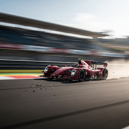 Racing car blurred speed