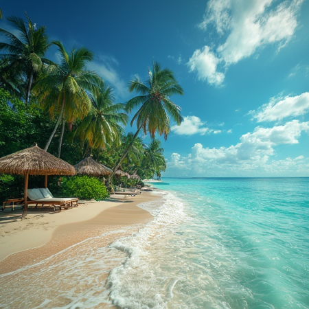 Exotic tropical beach paradise, generated by Inliner.ai