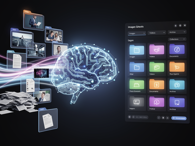 AI organizing digital assets visually