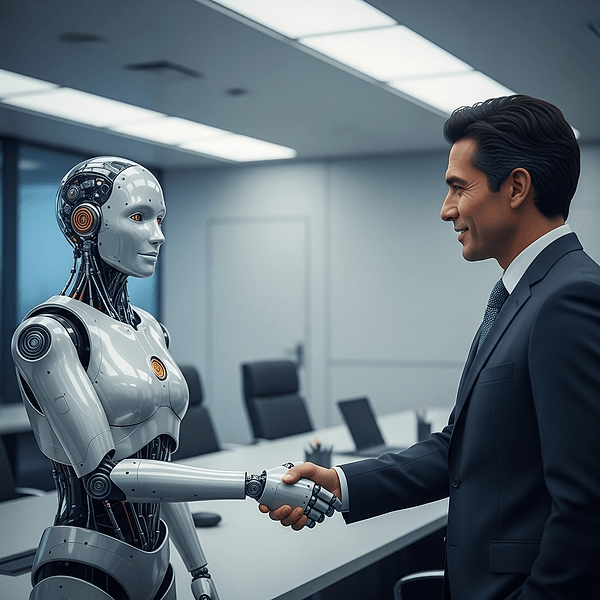 AI robot handshake