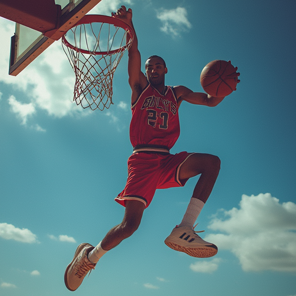 Basketball player dunk