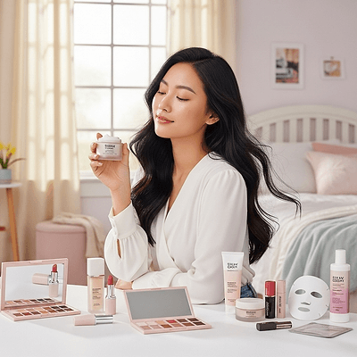 Beauty product in lifestyle setting