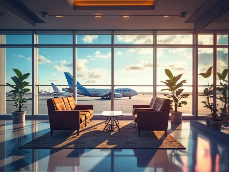Browser URL bar displaying 'http://img.inliner.ai/my-project/airport-lounge-600x700' with the generated airport lounge image shown below