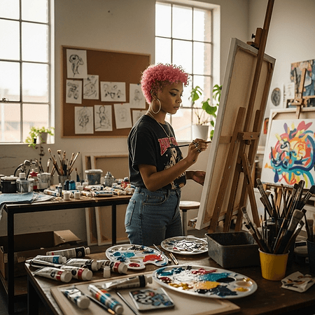 Creative artist in studio, generated by Inliner.ai
