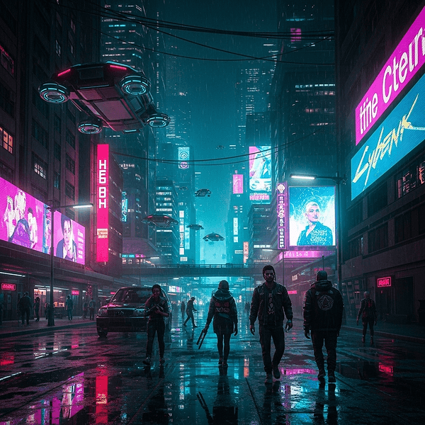 Cyberpunk city night