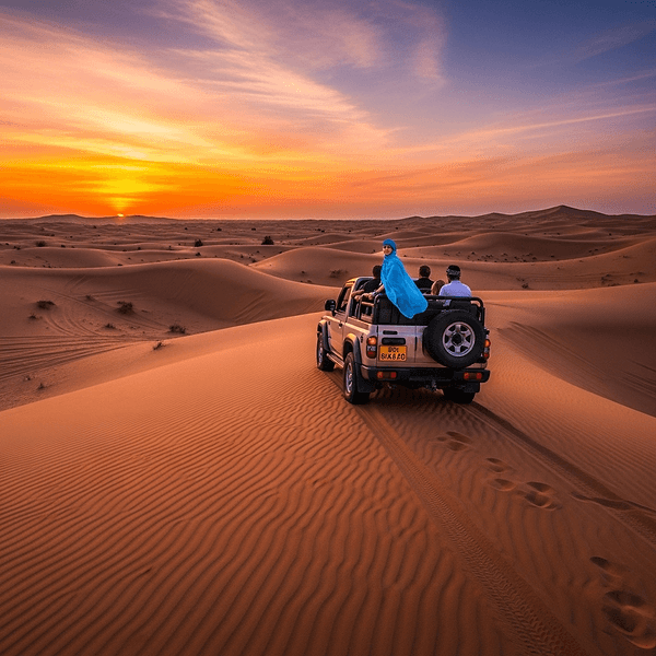 Desert safari sunset