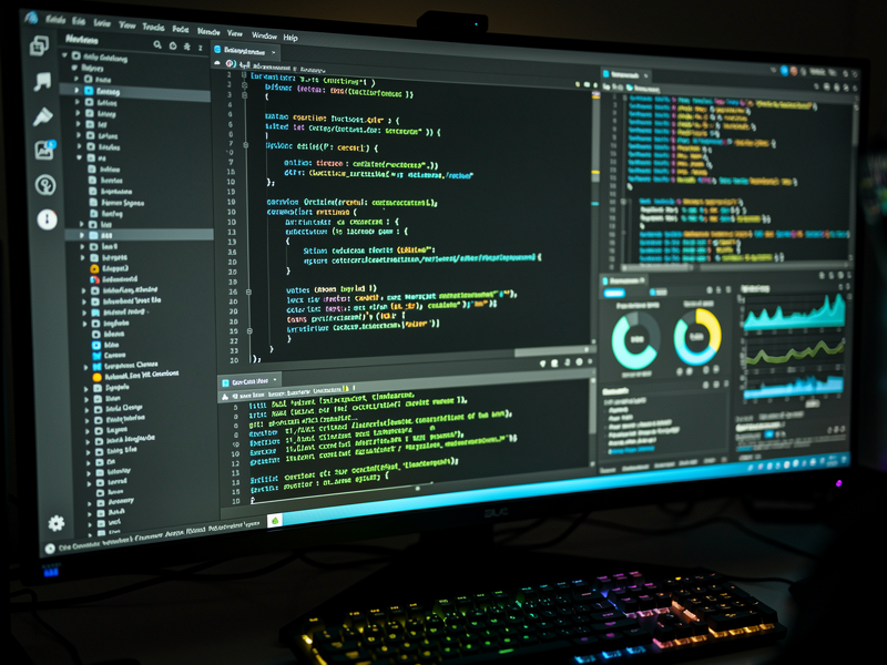 Developer using terminal command line interface with dark theme during coding session