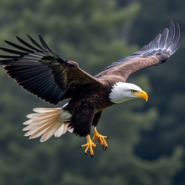 Majestic eagle flying