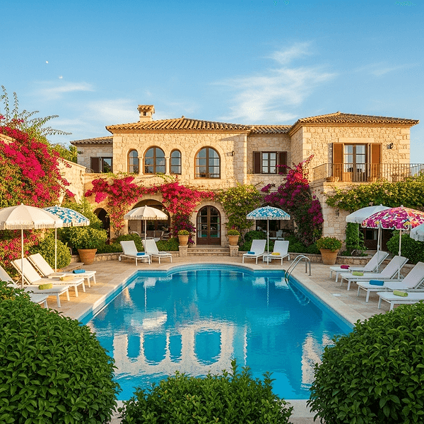 Mediterranean villa pool