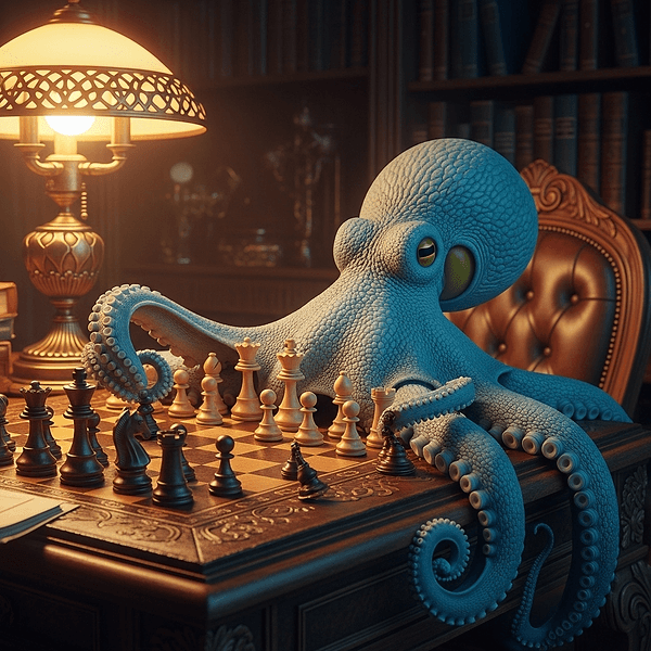 Octopus playing chess