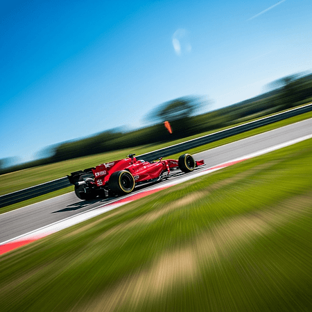 Racing car blurred speed