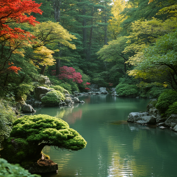Serene Japanese garden