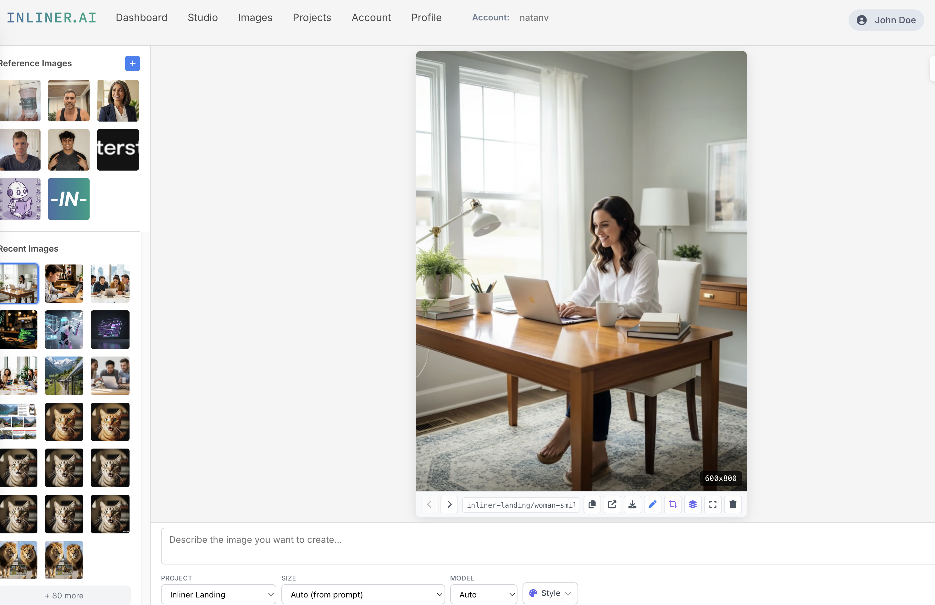 Inliner Studio — AI image generation with smart URLs