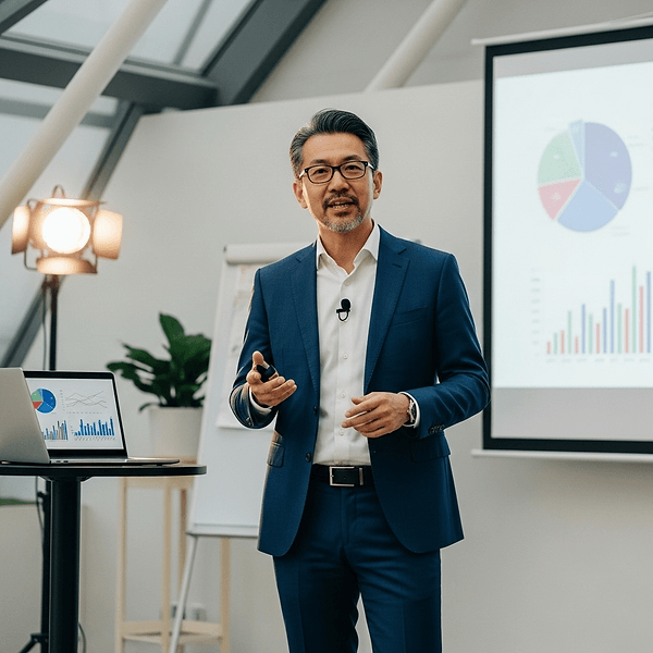 Tech professional presenting