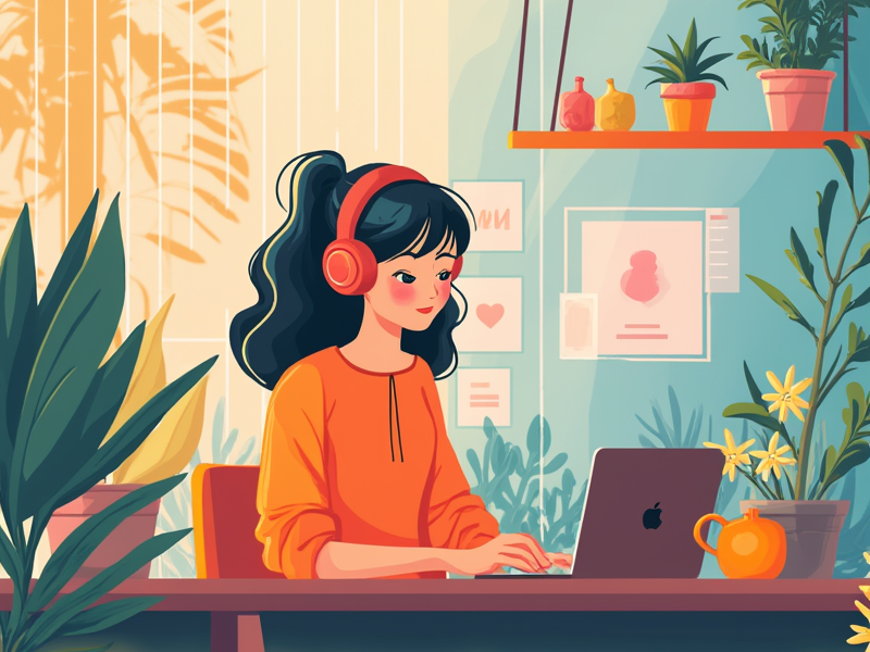 Flat illustration style example