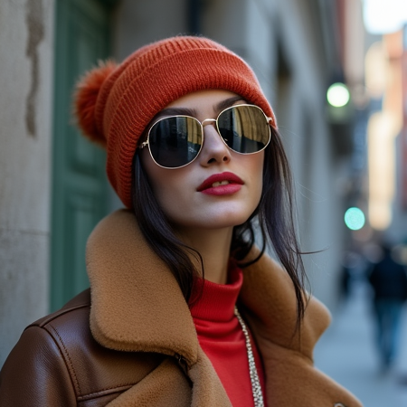 Fashion model in urban setting, generated by Inliner.ai