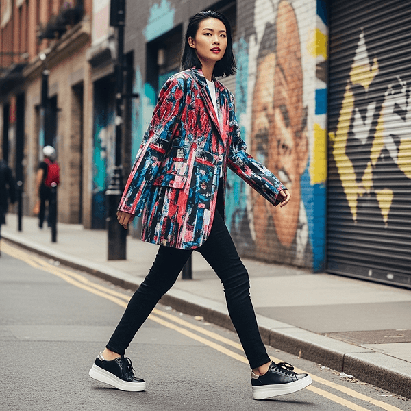 Young fashion model in urban setting
