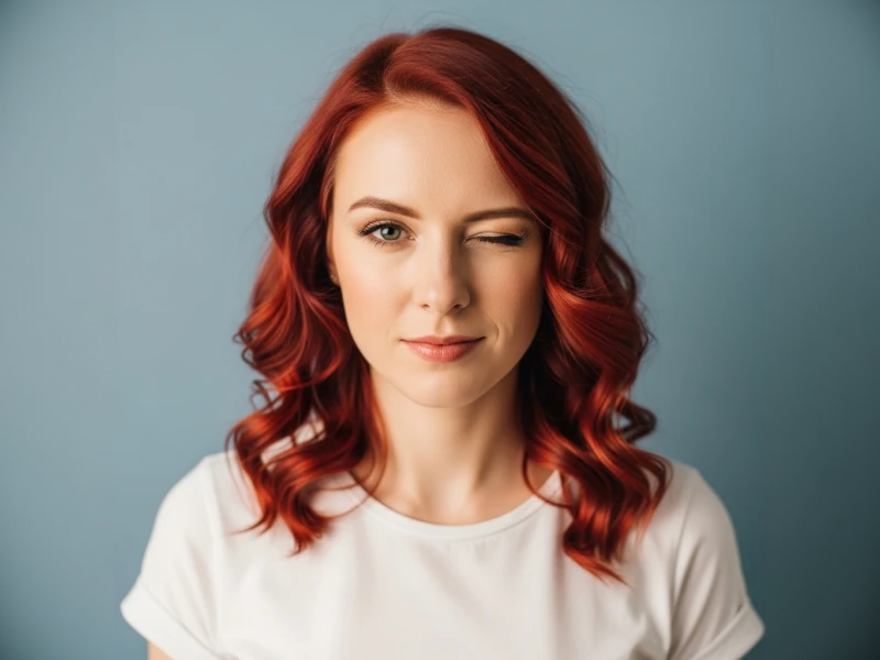 Young woman winking with one eye, showcasing the power of AI-generated imagery